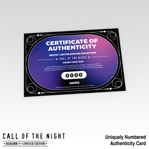 Call of the Night (Season 1) Premium Box Set Authenticity Card