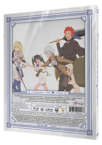 Is It Wrong to Try to Pick Up Girls in a Dungeon? Season 1 SteelBook Blu-ray Back Cover