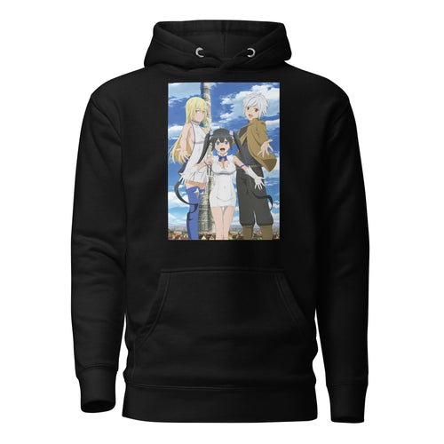 Is It Wrong to Try to Pick Up Girls in a Dungeon? - 10th Anniversary Hoodie (Black) Front