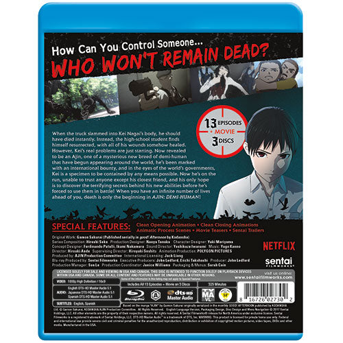 Ajin: Demi-Human Complete Collection Blu-ray Back Cover