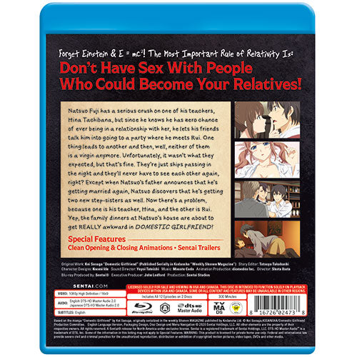 Domestic Girlfriend Complete Collection Blu-ray Back Cover