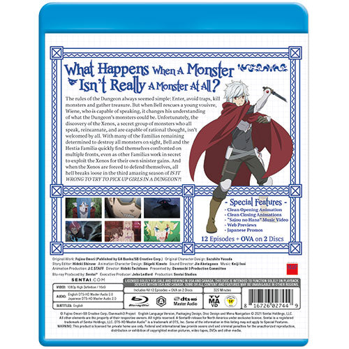 Is It Wrong to Try to Pick Up Girls in a Dungeon? III Complete Collection Blu-ray Back Cover