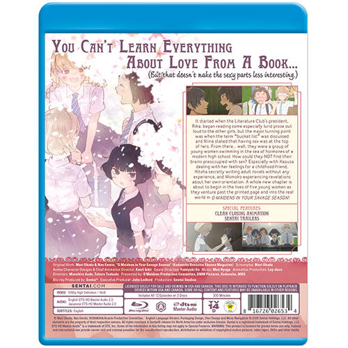 O Maidens in Your Savage Season Complete Collection Blu-ray Back Cover