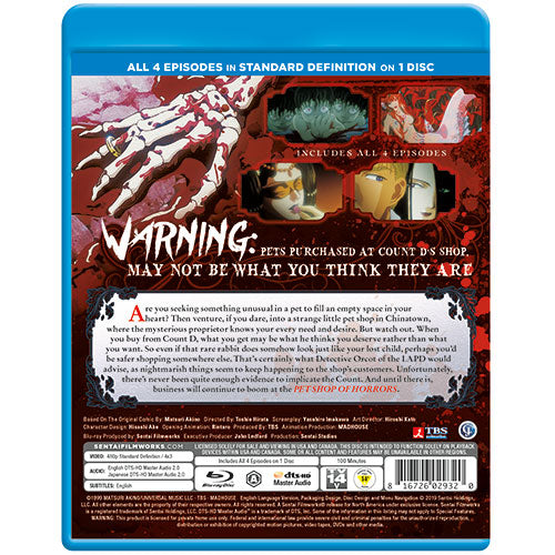 Pet Shop of Horrors Complete Collection SD Blu-ray Back Cover