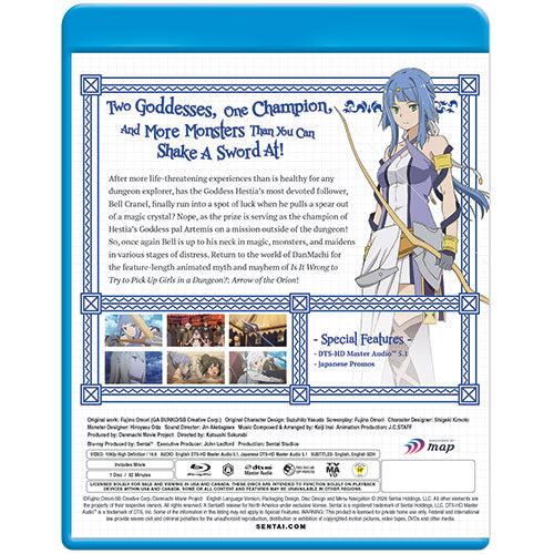 Is It Wrong to Try to Pick Up Girls in a Dungeon? Arrow of the Orion Blu-ray Back Cover