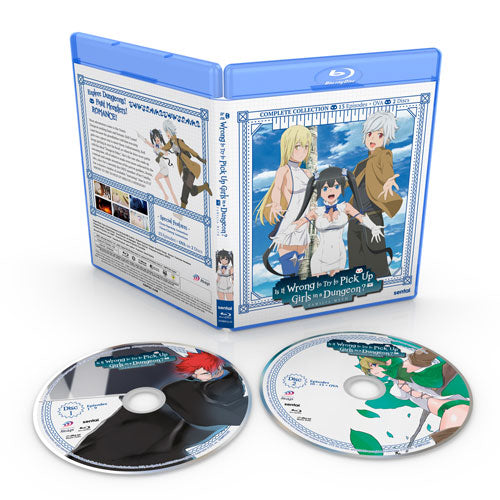 Is It Wrong to Try to Pick Up Girls in a Dungeon? (Season 1 + OVA) Collection Blu-ray Disc Spread