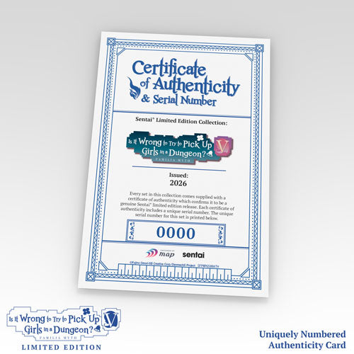 Is It Wrong to Try to Pick Up Girls in a Dungeon? V Authenticity Card