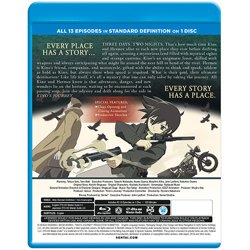 Kino's Journey Complete Collection SD Blu-ray Back Cover