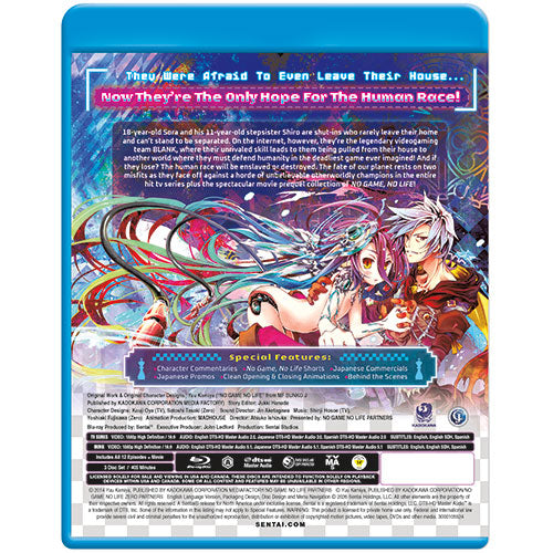 No Game, No Life (TV + Movie) Collection Blu-ray Back Cover