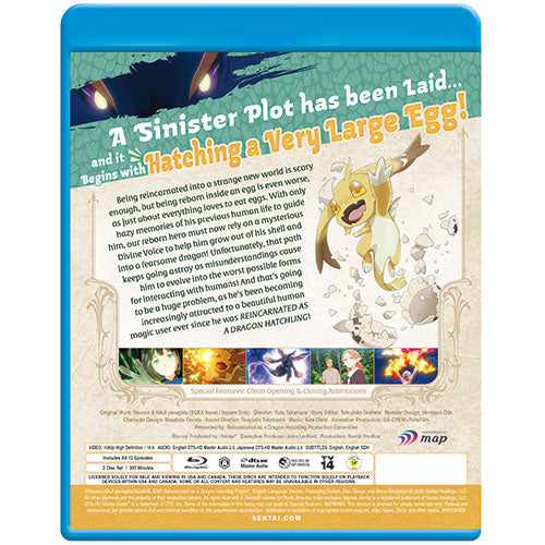 Reincarnated as a Dragon Hatchling (Season 1) Collection Blu-ray Back Cover