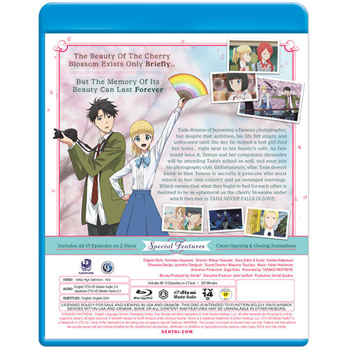 Tada Never Falls in Love Complete Collection Blu-ray Back Cover
