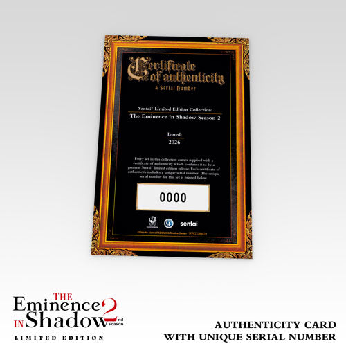 The Eminence in Shadow (Season 2) Premium Box Set Authenticity Card