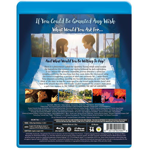 The Tunnel to Summer, the Exit of Goodbyes Blu-ray Back Disc