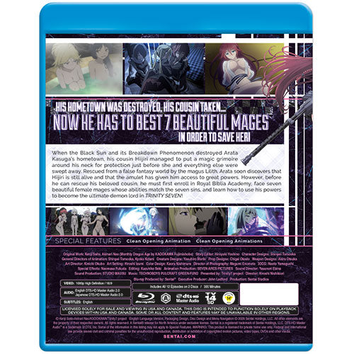 Trinity Seven Complete Collection Blu-ray Back Cover