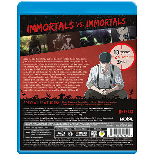 Ajin: Demi-Human Season 2 Complete Collection Blu-ray Back Cover