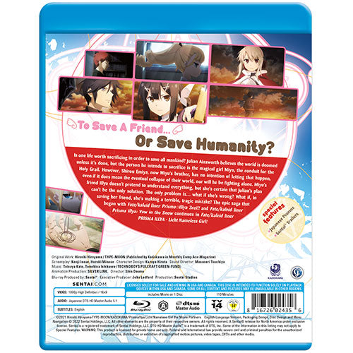 Fate/kaleid liner PRISMA ILLYA - Licht Nameless Girl Blu-ray Back Cover