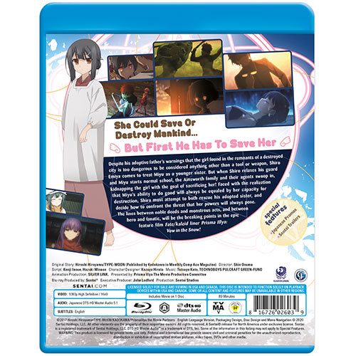 Fate/kaleid liner Prisma Illya: Vow in the Snow Blu-ray Back Cover
