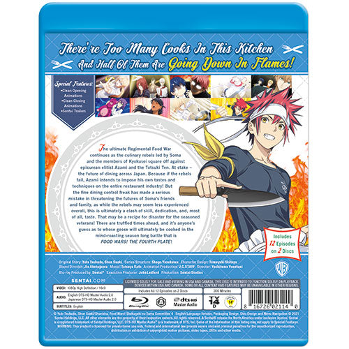 Food Wars! The Fourth Plate Complete Collection Blu-ray Back Cover