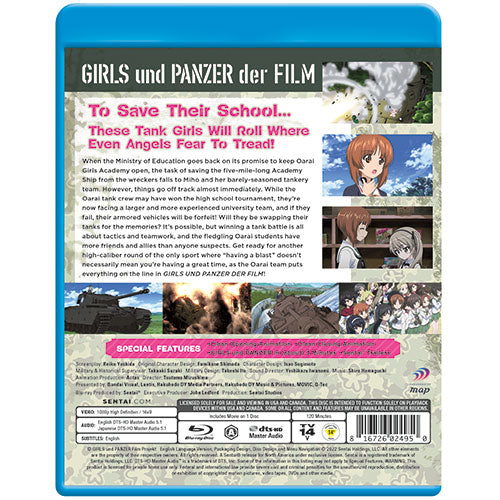 Girls und Panzer der Film Blu-ray Back Cover