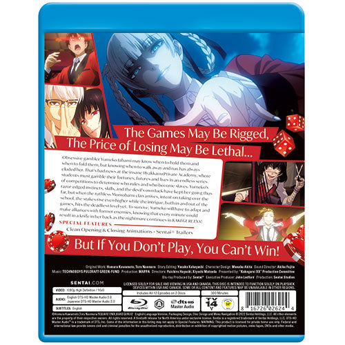 KAKEGURUI XX (Season 2) Complete Collection Blu-ray Back Cover