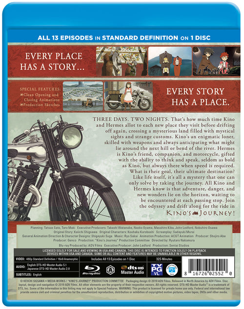 Kino's Journey Complete Collection SD Blu-ray Back Cover