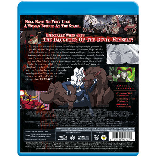 Lady Death the Motion Picture Blu-ray Back Cover