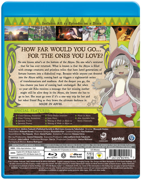 Made in Abyss Complete Collection Blu-ray Back Cover