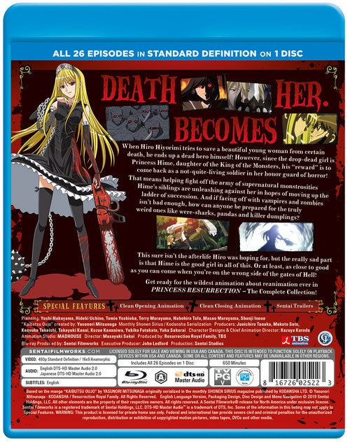 Princess Resurrection Complete Collection SD Blu-ray Back Cover